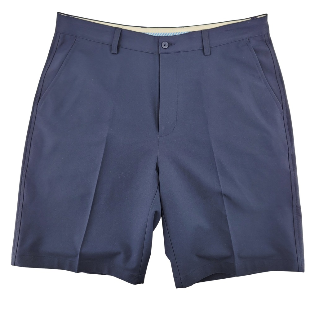 FootJoy Golf Shorts 36 Navy Blue Performance Stretch Flat Front‎ Mens